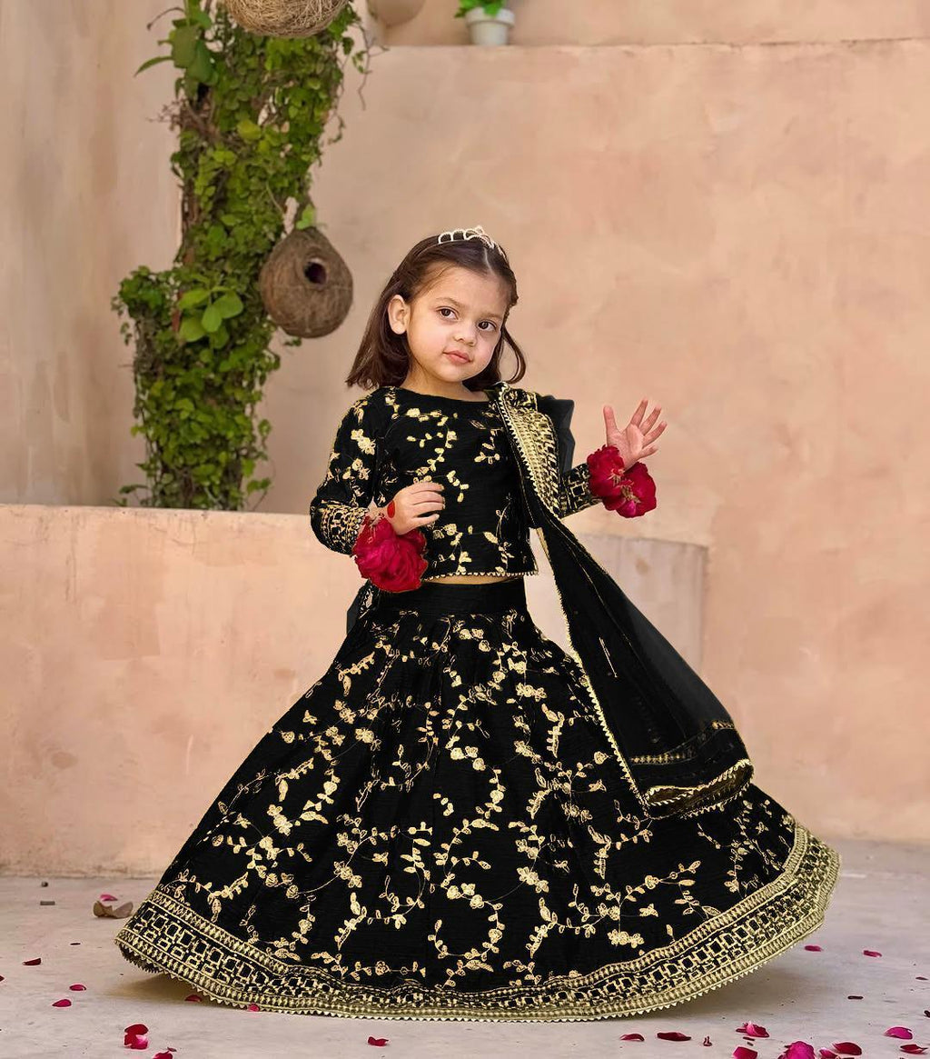 Charming Girl's Embroidered Organza Stitched Suit - 3 Pcs Set