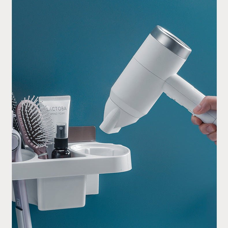 Hands Free Hair Dryer Holder Storage Box Curling Iron Shelf For Bathroom Organizer Storage Rack Bathroom Accessories Set Home